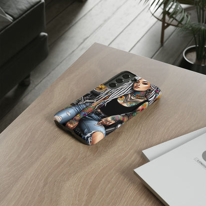 Sunflower Biker Queen – Bohemian Tattooed Rebel Mobile Cover