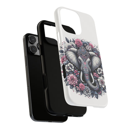 Ornate Floral Elephant Mobile Cover – Elegant Bohemian Art
