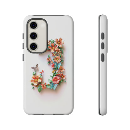 Floral Letter J Phone Case – Personalized Aesthetic Cover for iPhone, Samsung & Google Pixel