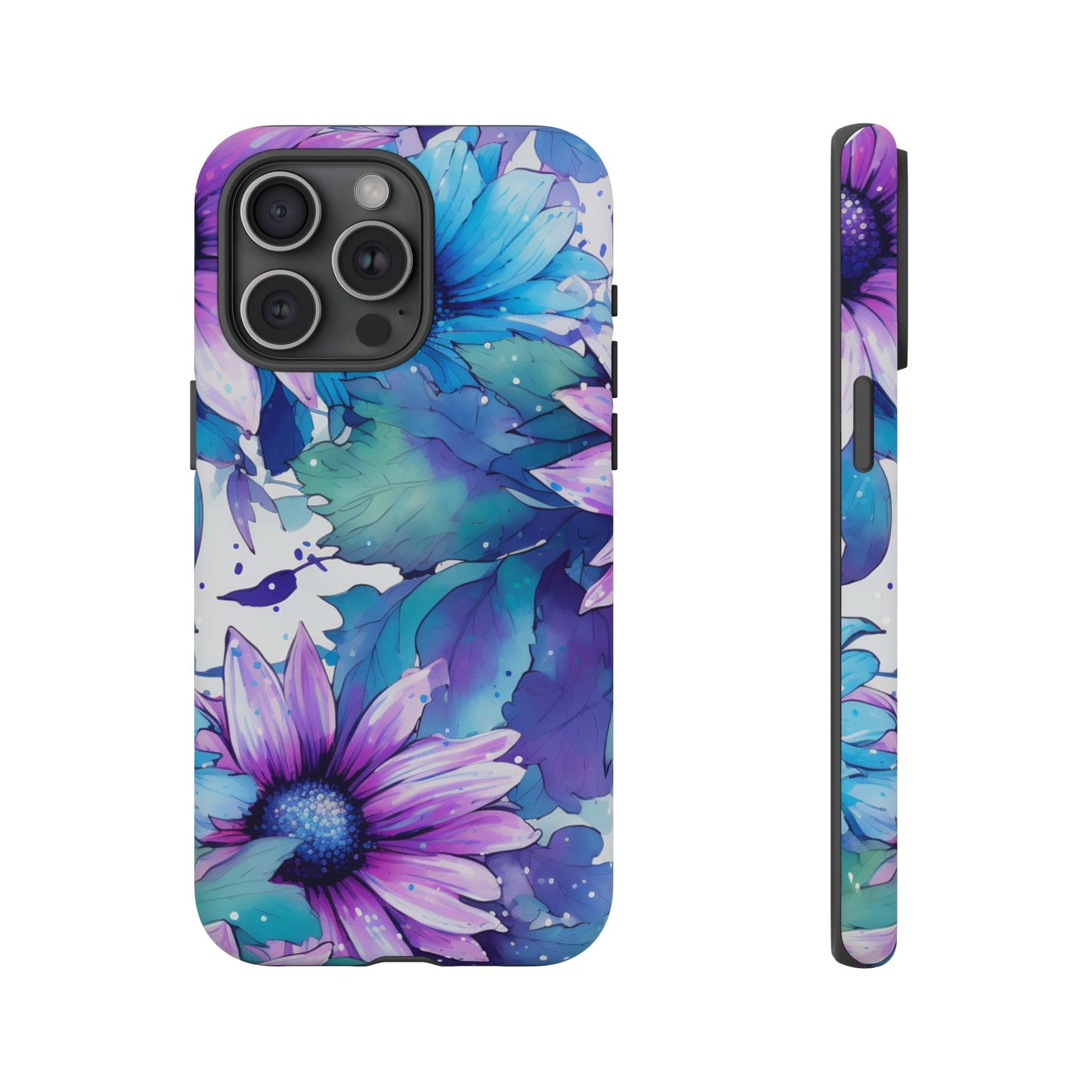 Dreamy Blue & Purple Floral Watercolor Mobile Case