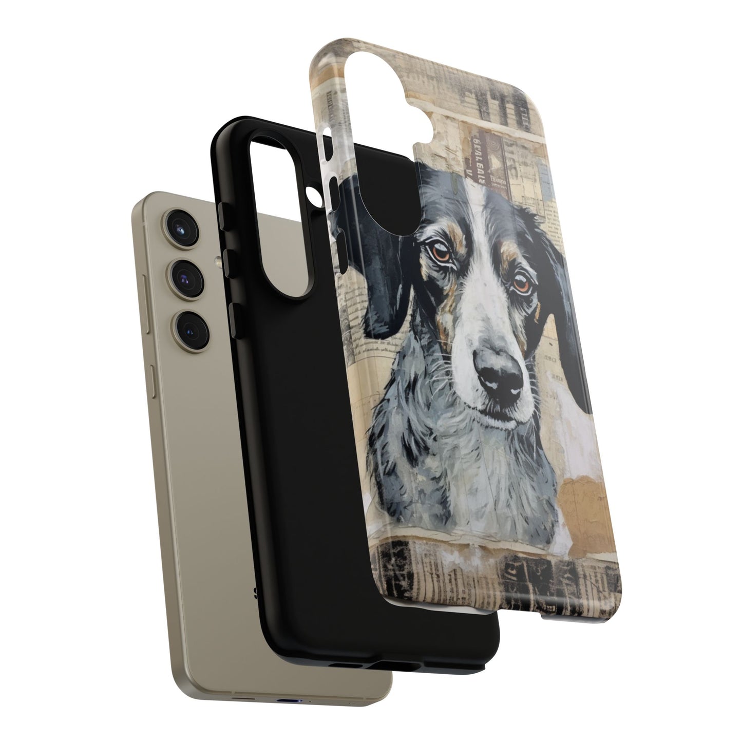 Rustic Dog Portrait – Vintage Collage Style