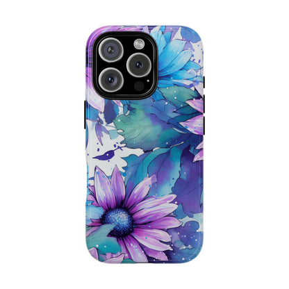 Dreamy Blue & Purple Floral Watercolor Mobile Case