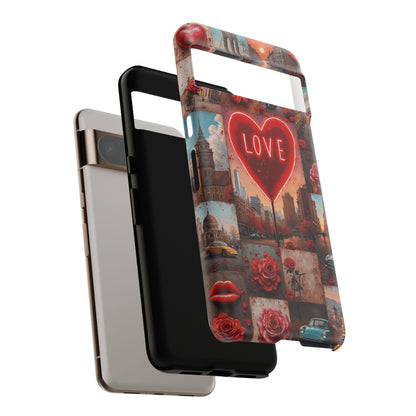 Neon Love Heart & Rose Phone Case