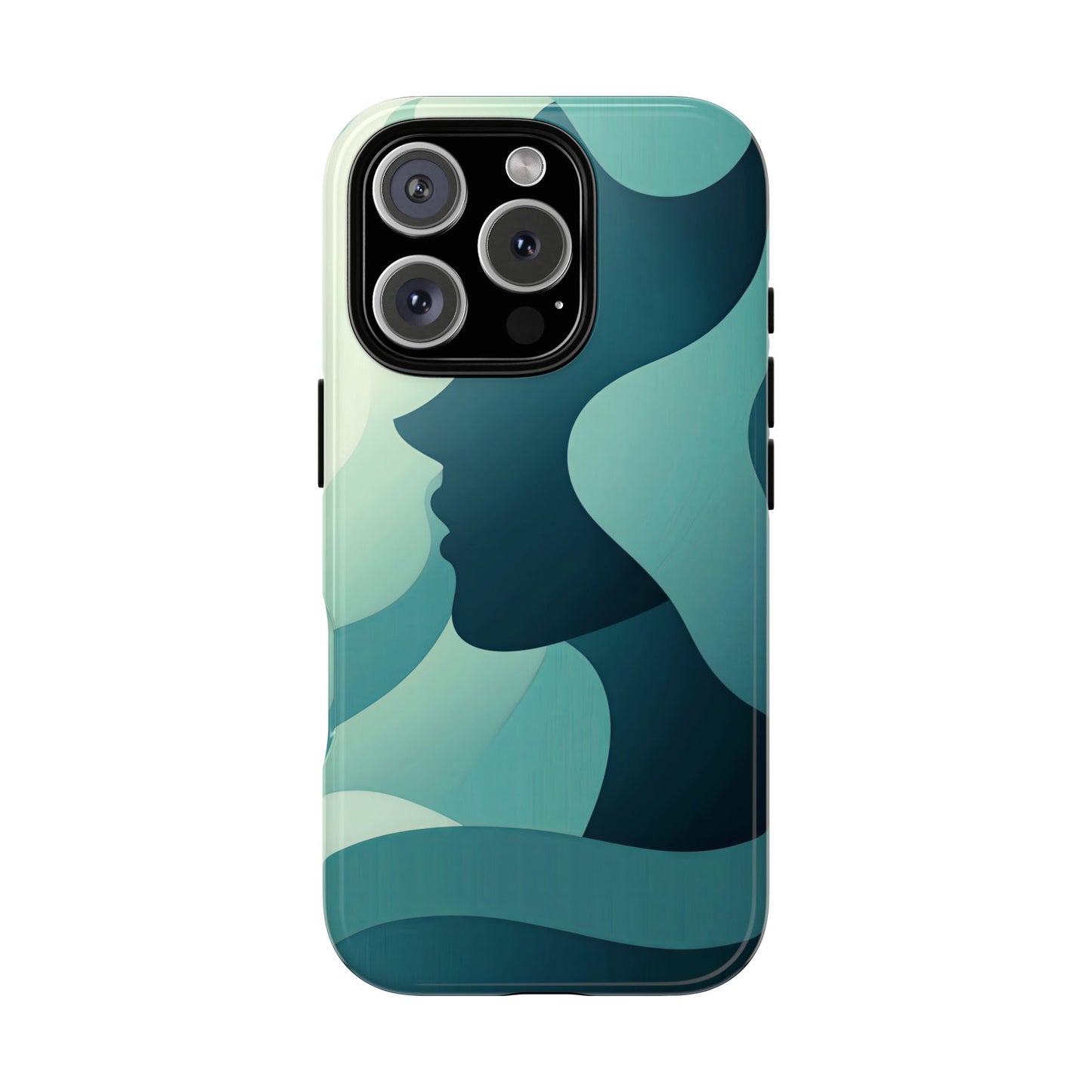 Whispers in Waves – Abstract Silhouette Phone Case for iPhone, Google Pixel, Samsung
