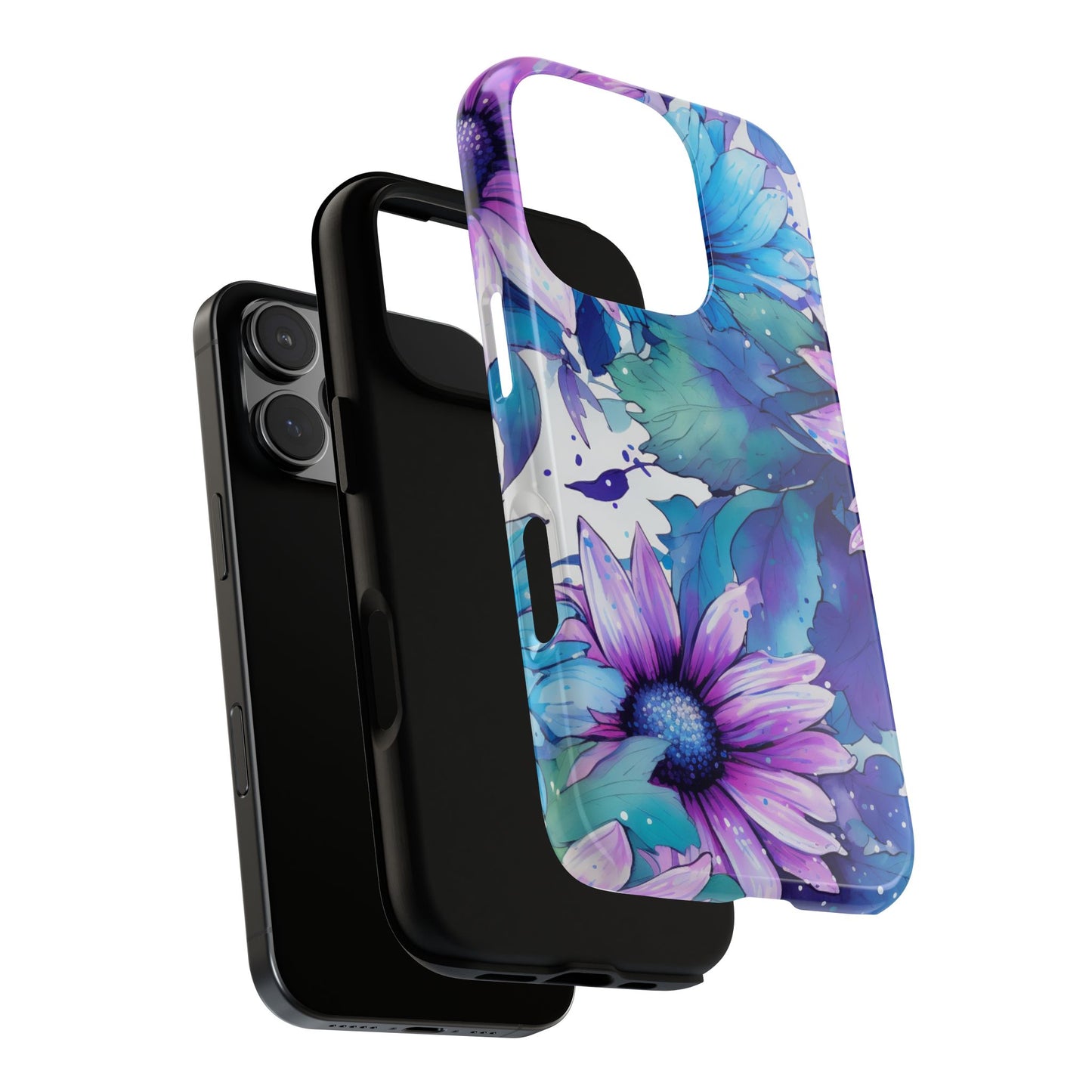 Dreamy Blue & Purple Floral Watercolor Mobile Case