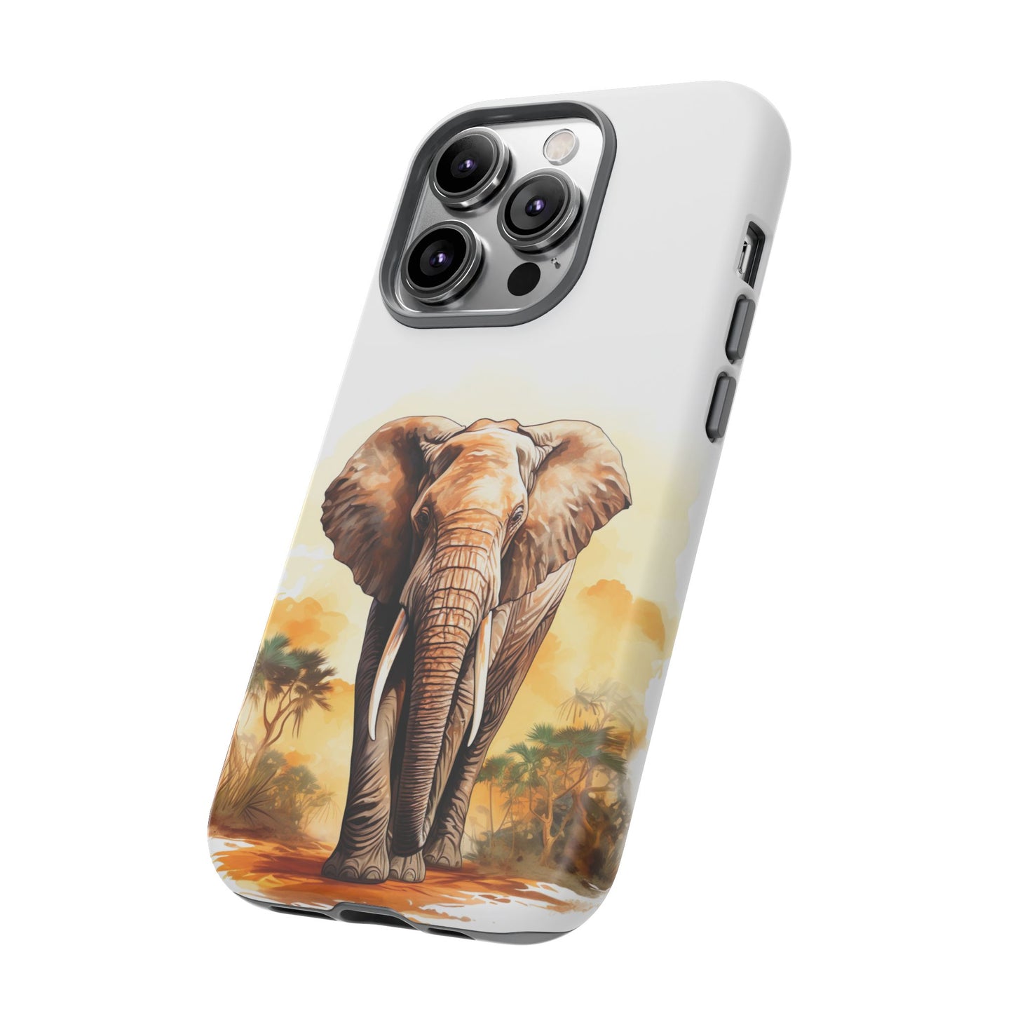 Safari Elephant Watercolor Mobile Cover – Majestic Wildlife Art