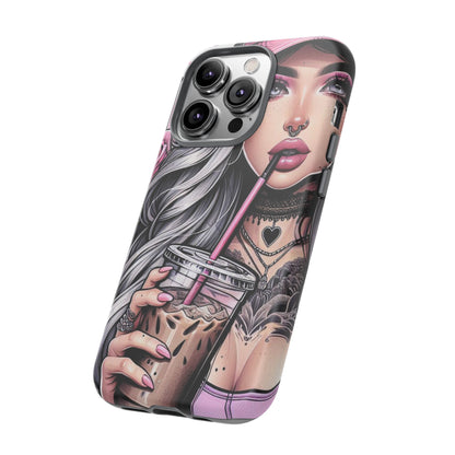 Pink Aesthetic Rebel – Iced Coffee & Inked Beauty Mobile Cover