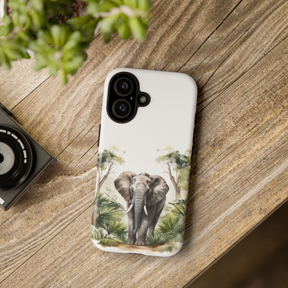 Serene Jungle Elephant Mobile Cover – Watercolor Wildlife Design