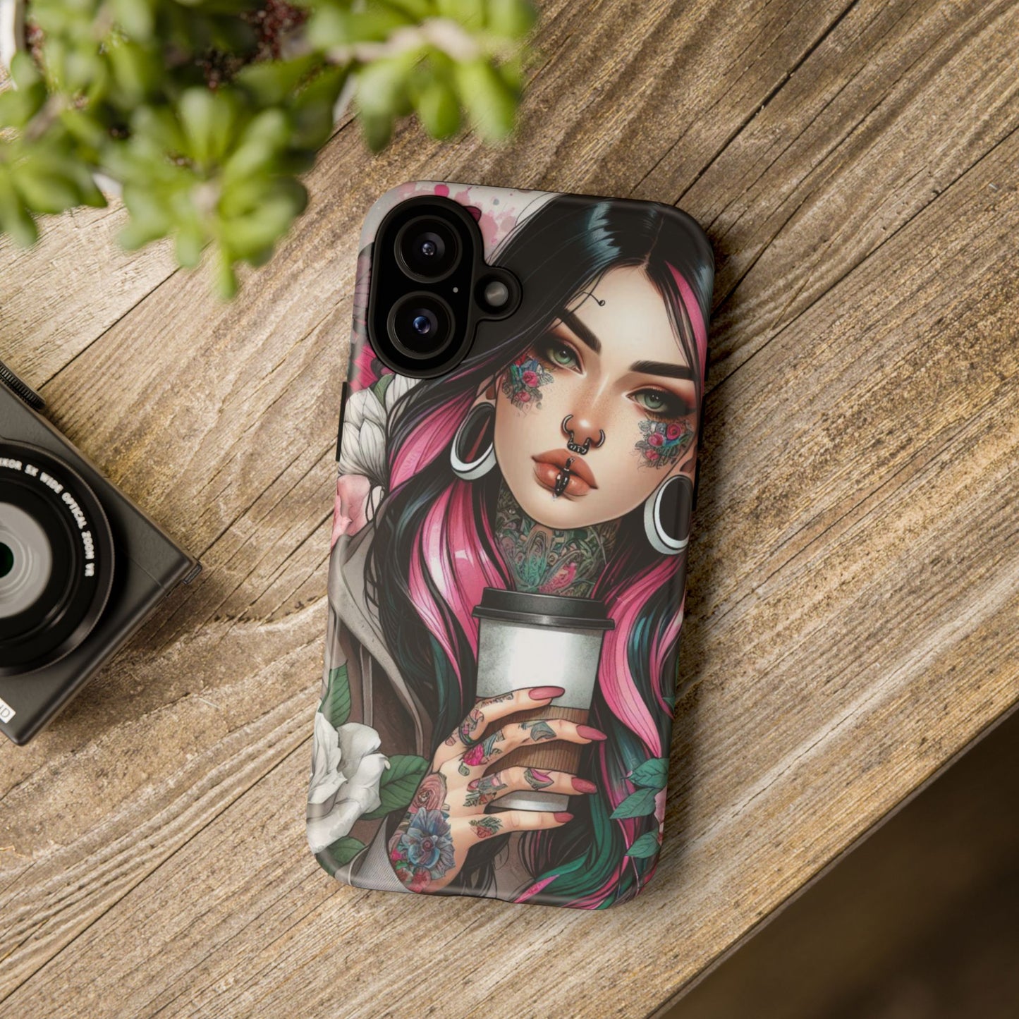 Tattooed Coffee Lover Art Mobile Case