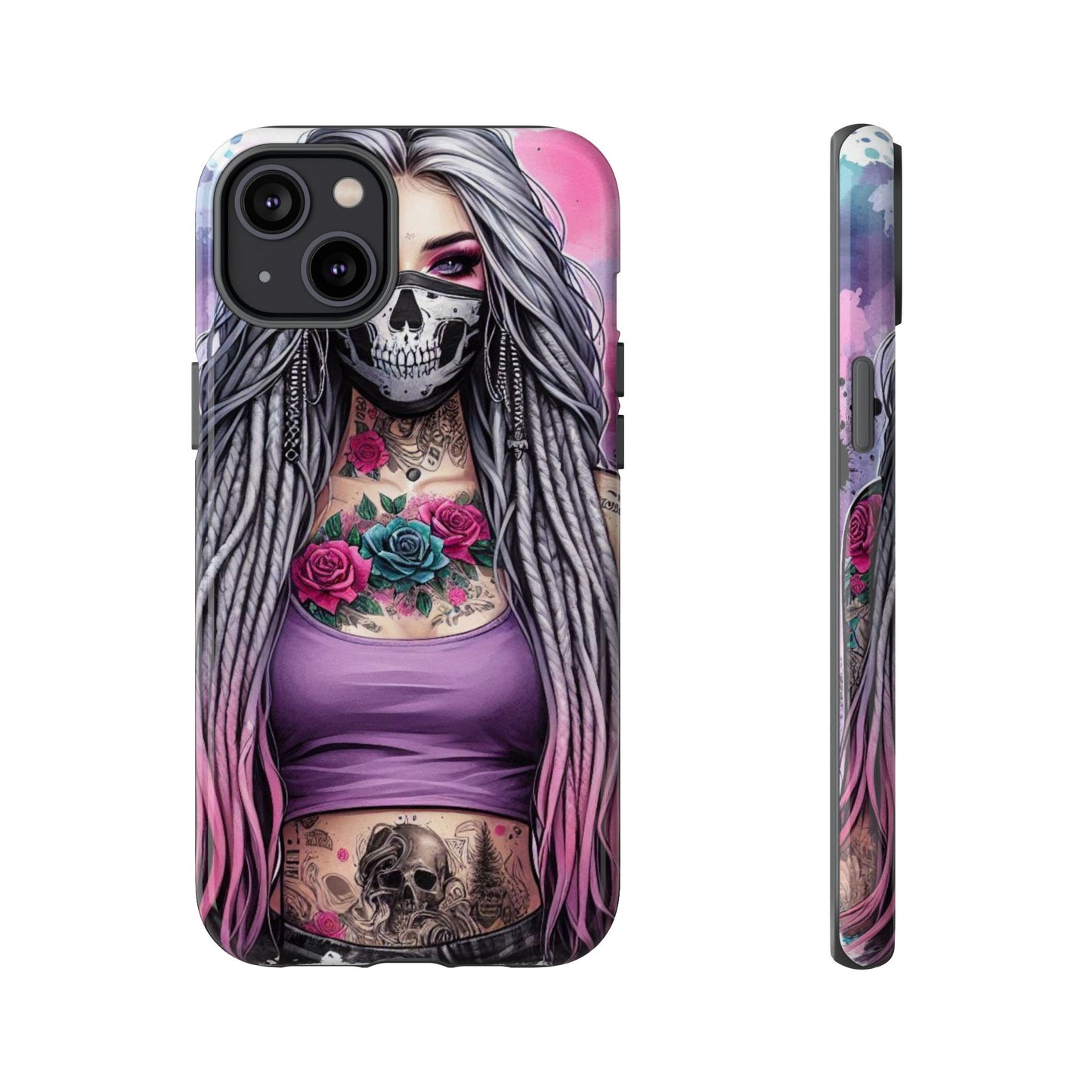 Shadow Rebel – Gothic Dreadlocks & Skull Mask Mobile Cover
