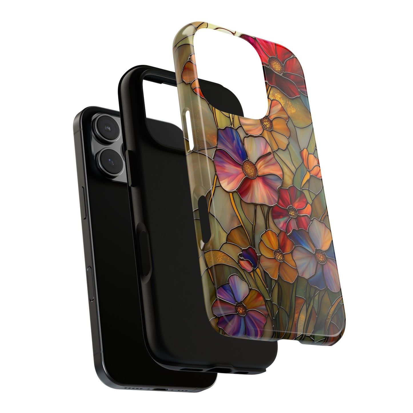 Whispers of Spring – Stained Glass Wildflower Phone Case for iPhone, Samsung & Pixel