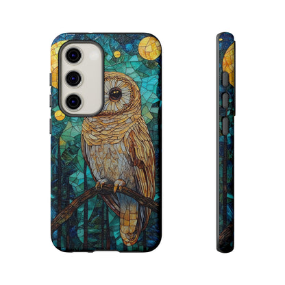 Nocturnal Wisdom – Stained Glass Owl Phone Case for iPhone, Samsung & Pixel