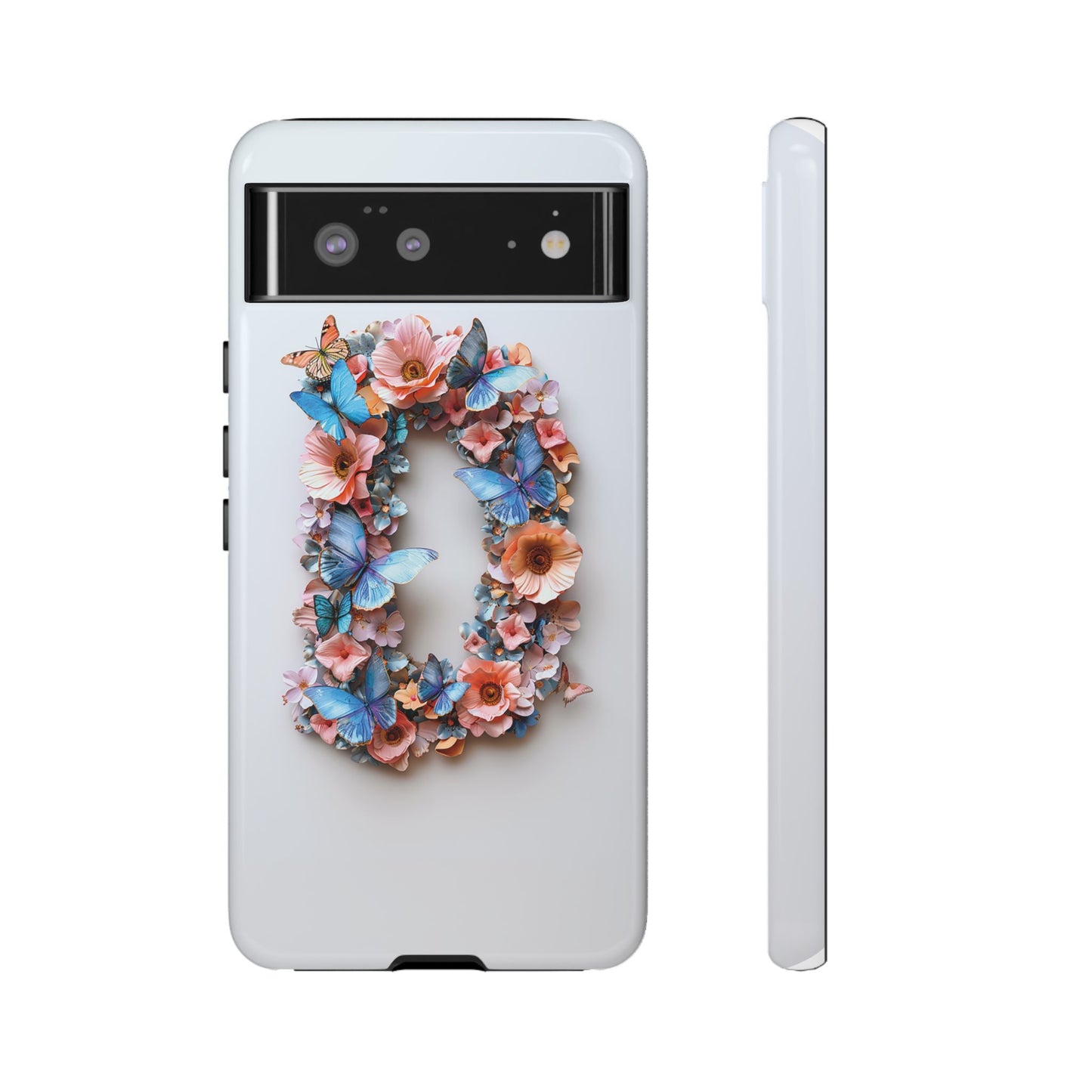 Floral Letter D Phone Case – Personalized Aesthetic Cover for iPhone, Samsung & Google Pixel