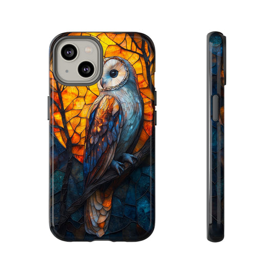 Nocturnal Wisdom – Stained Glass Owl Phone Case for iPhone, Samsung & Pixel