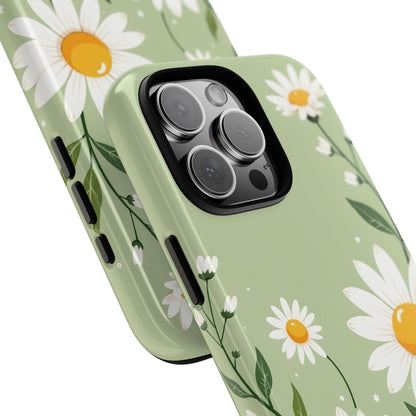 Green Floral Case, Daisy Pattern Design, Iphone Case Design, Perfect Gift For Her