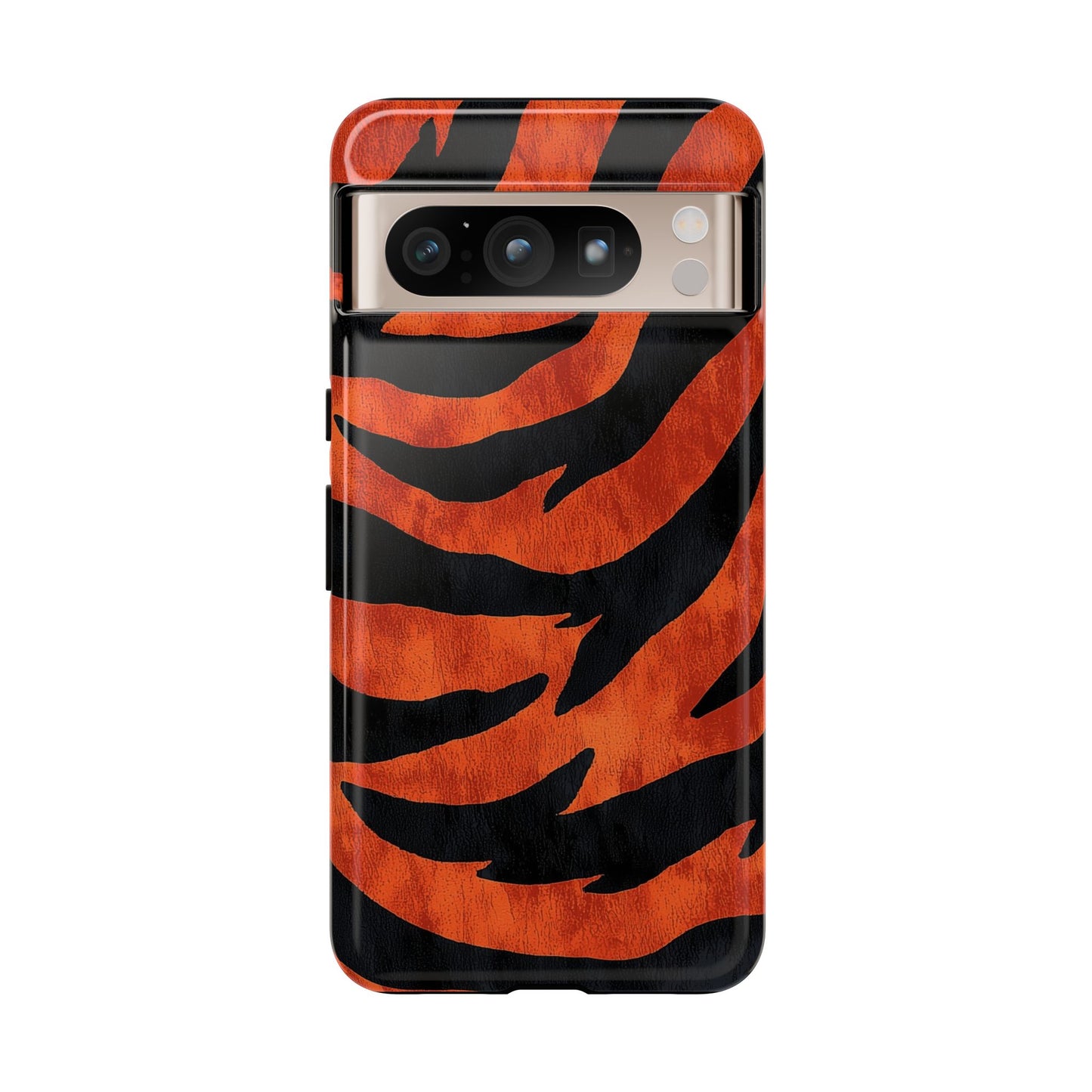 Fiery Orange & Black Tiger Stripes Phone Case for iPhone, Samsung & Google Pixel