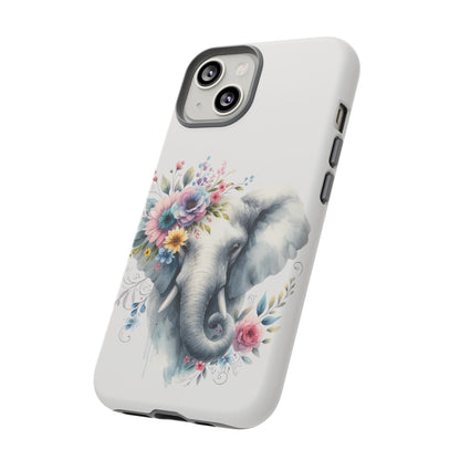 Floral Elephant Mobile Cover – Elegant Watercolor Art