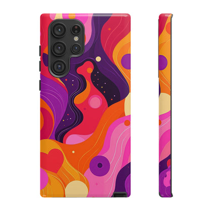 Love Vibes – Retro Abstract Groove Phone Case for iPhone, Google Pixel, Samsung