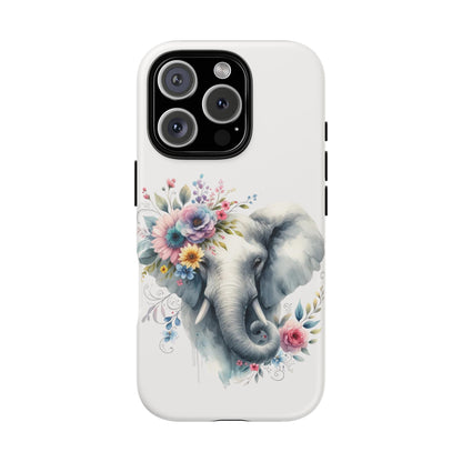 Floral Elephant Mobile Cover – Elegant Watercolor Art
