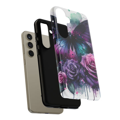 Mystic Bloom – Vibrant Butterfly & Rose Art Mobile Cover