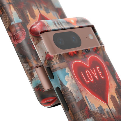 Neon Love Heart & Rose Phone Case