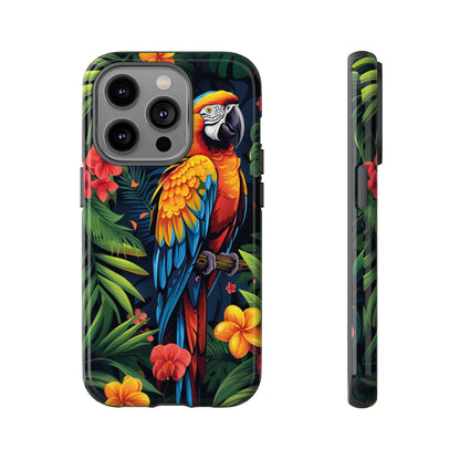 Floral Parrot Phone Case – Tropical Bird Design for iPhone, Samsung & Google Pixel
