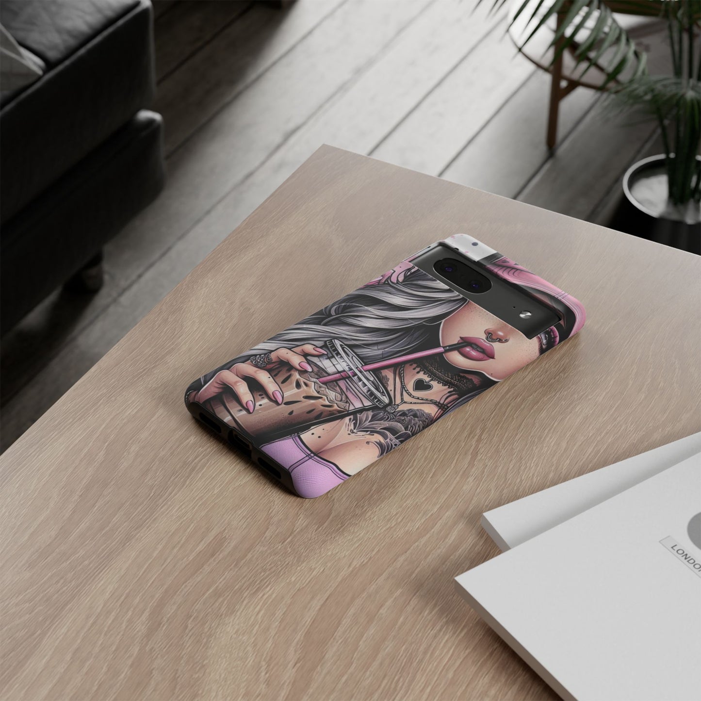Pink Aesthetic Rebel – Iced Coffee & Inked Beauty Mobile Cover