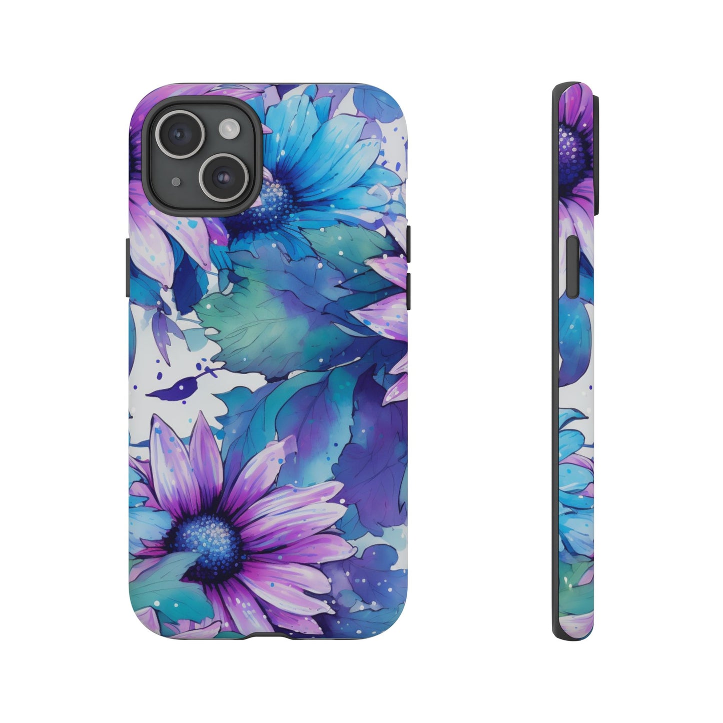 Dreamy Blue & Purple Floral Watercolor Mobile Case