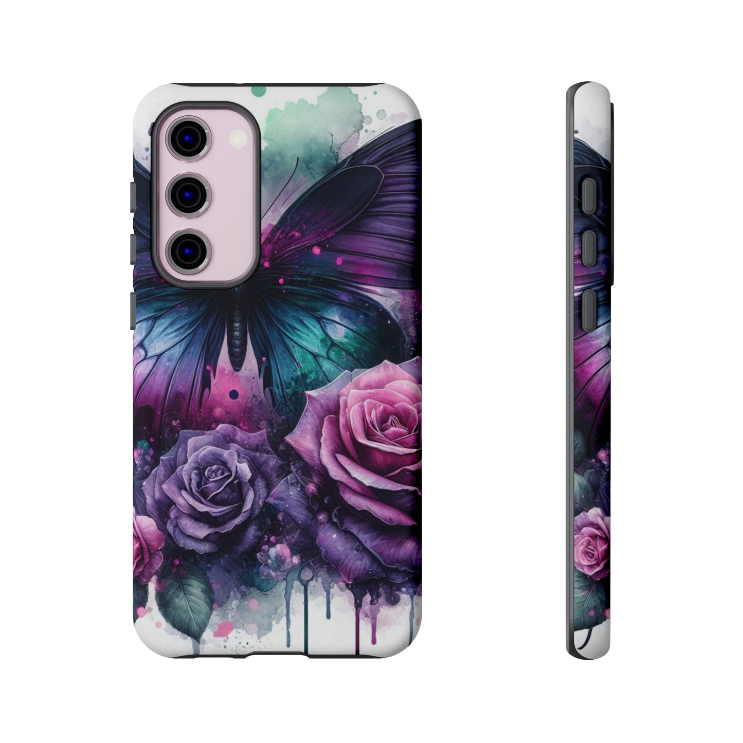 Mystic Bloom – Vibrant Butterfly & Rose Art Mobile Cover