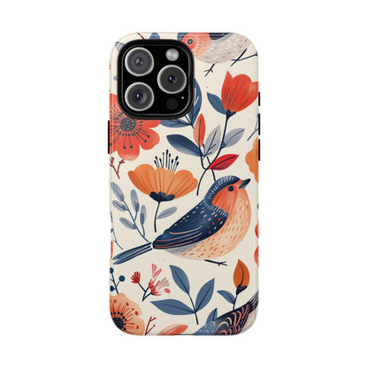 Floral Bird Phone Case - Elegant Nature-Inspired Cover for iPhone, Samsung & Google Pixel