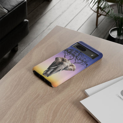 Surreal Elephant Tree Mobile Cover – Dreamy Sunset Fantasy