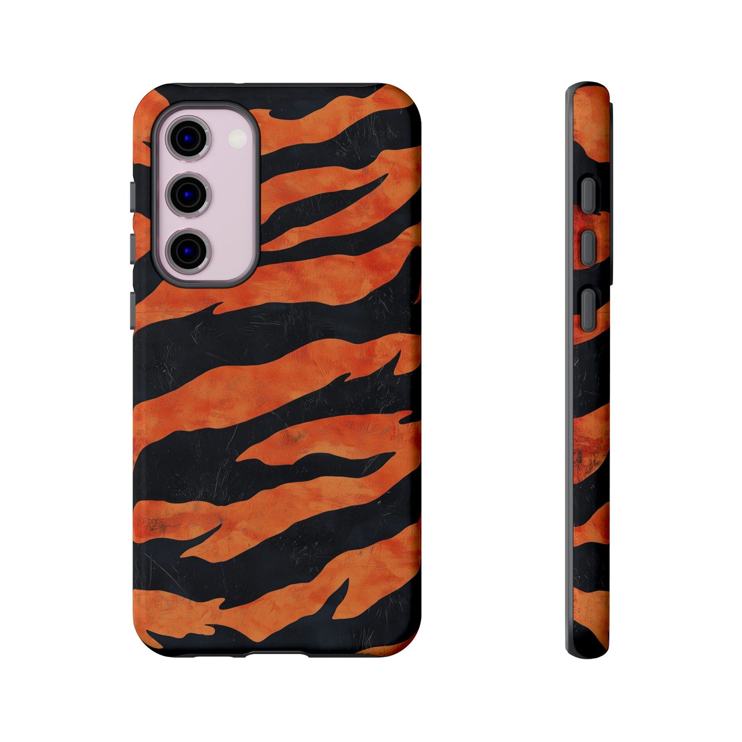 Burnt Orange & Black Tiger Stripes Phone Case for iPhone, Samsung & Google Pixel
