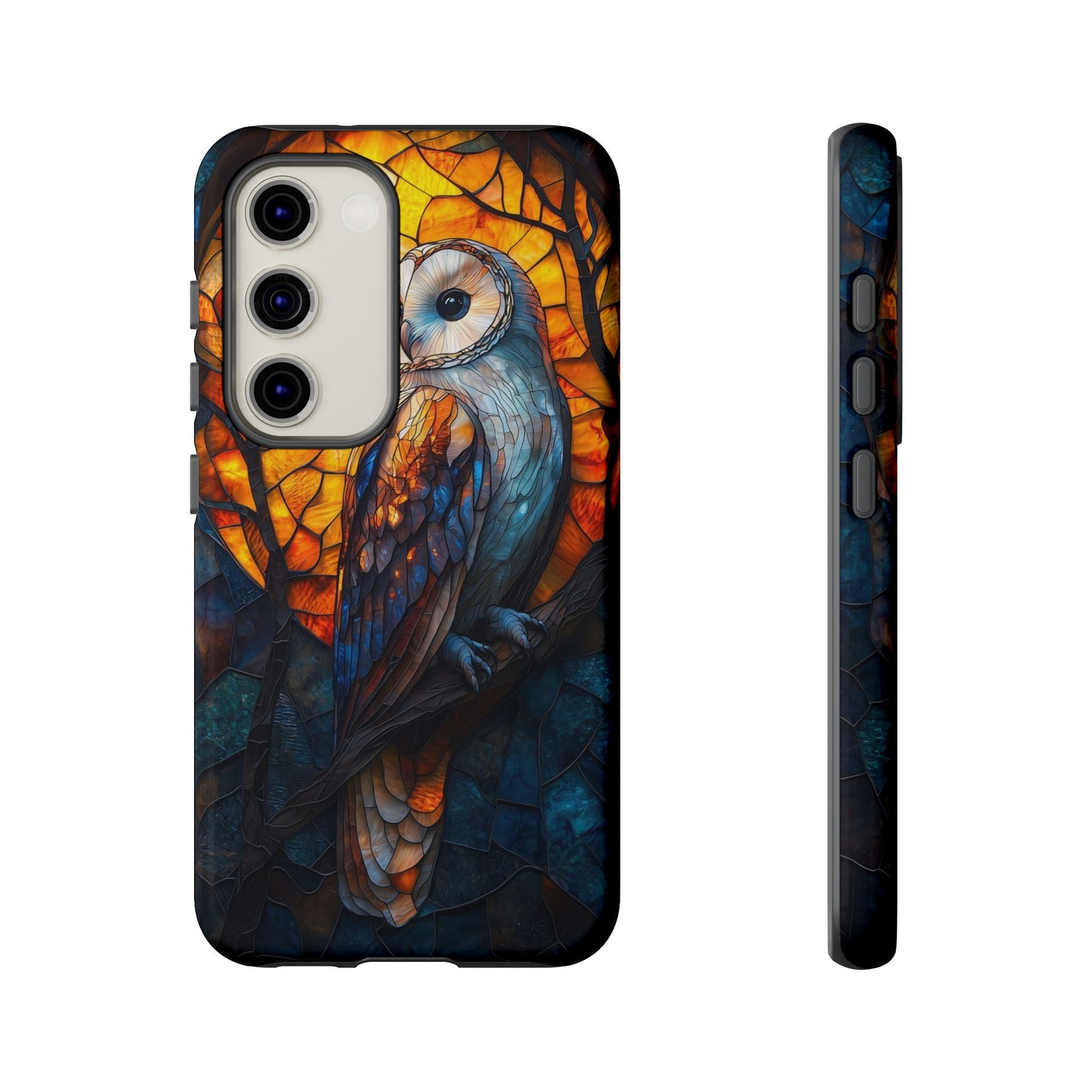 Nocturnal Wisdom – Stained Glass Owl Phone Case for iPhone, Samsung & Pixel