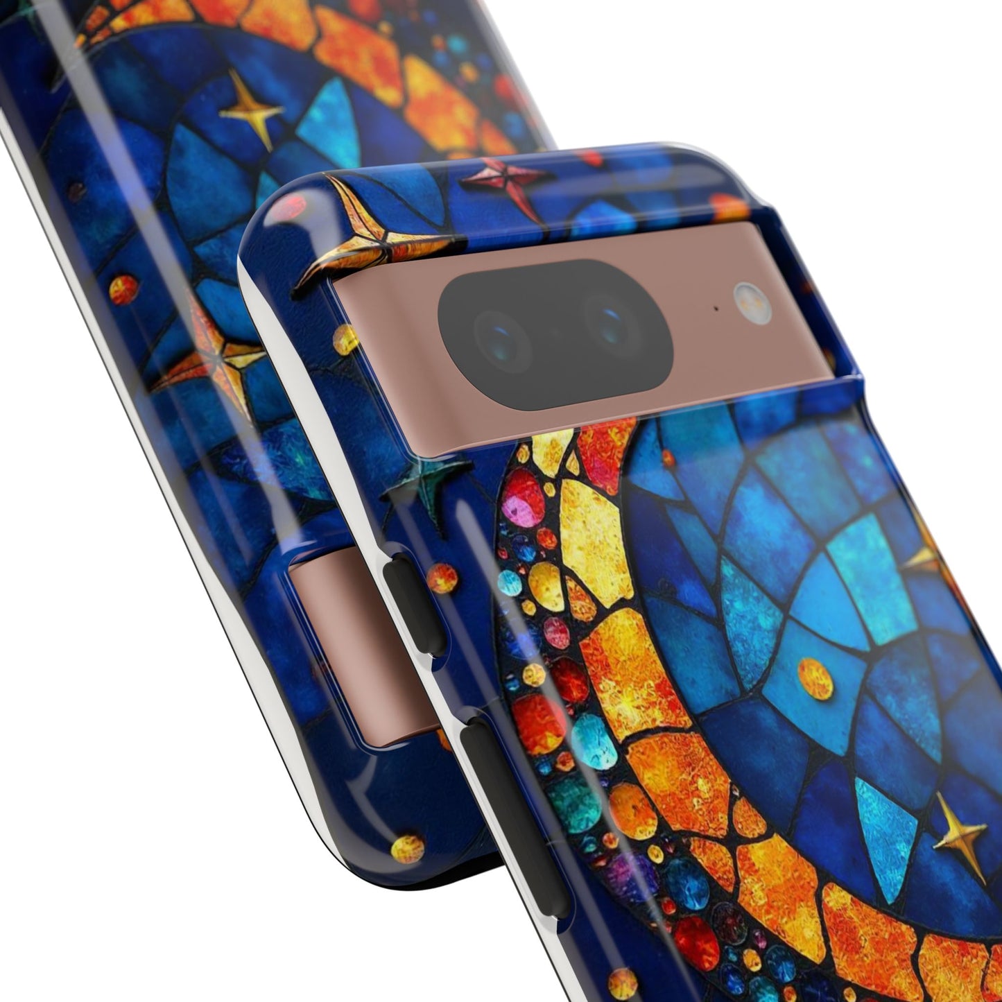 Celestial Crescent: Moon and Stars in Color