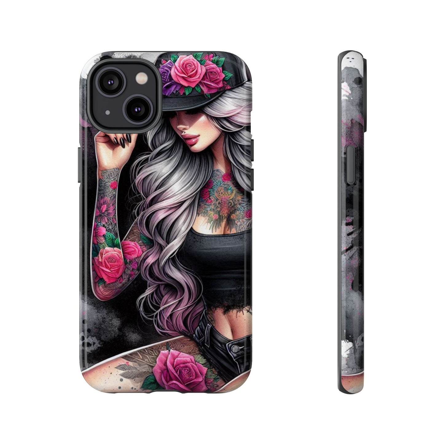 Ink & Roses – Edgy Floral Rebel Mobile Cover