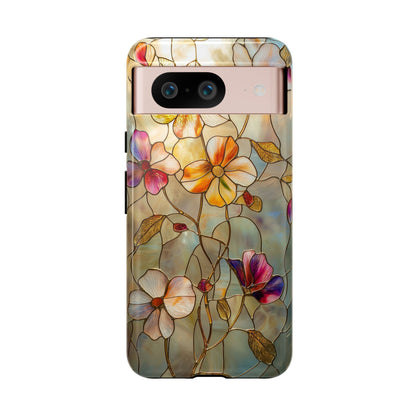 Golden Bloom – Luxe Stained Glass Floral Phone Case for iPhone, Samsung & Pixel