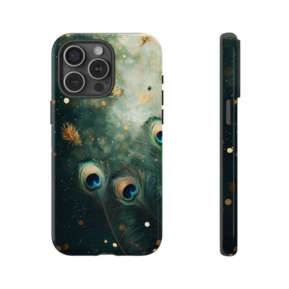 Iridescent Peacock Feather Luxe Phone Case for iPhone, Samsung & Google Pixel