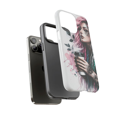 Boho Rebel – Vibrant Dreadlocks & Tattooed Coffee Lover Mobile Cover