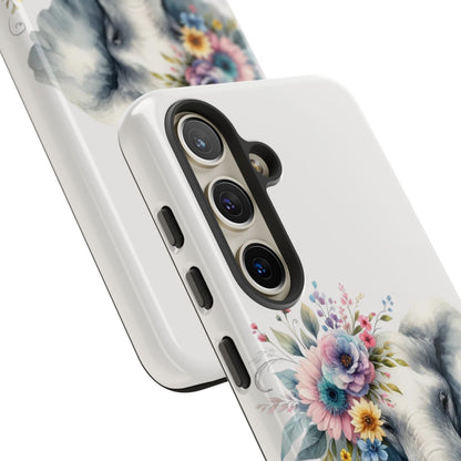 Floral Elephant Mobile Cover – Elegant Watercolor Art