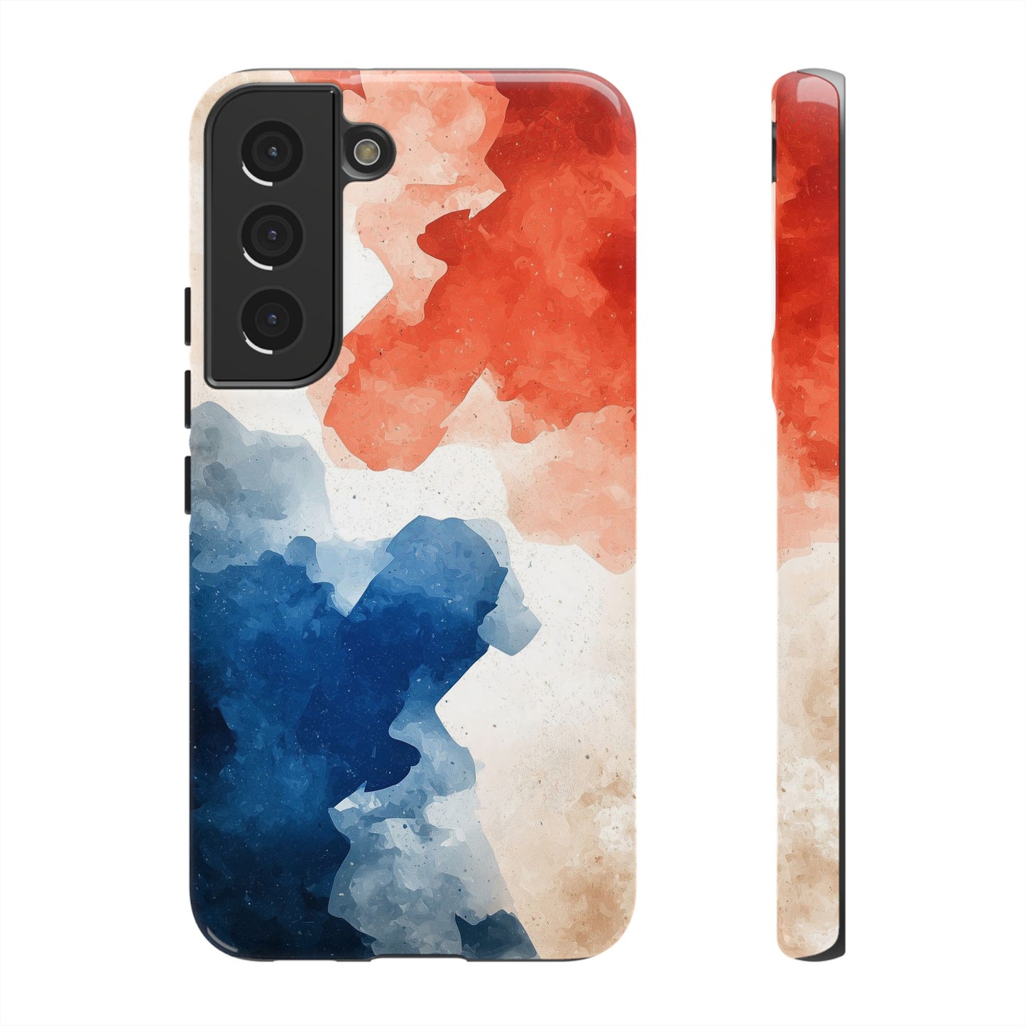 Crimson & Cobalt – Abstract Watercolor Splash Phone Case for iPhone, Google Pixel, Samsung