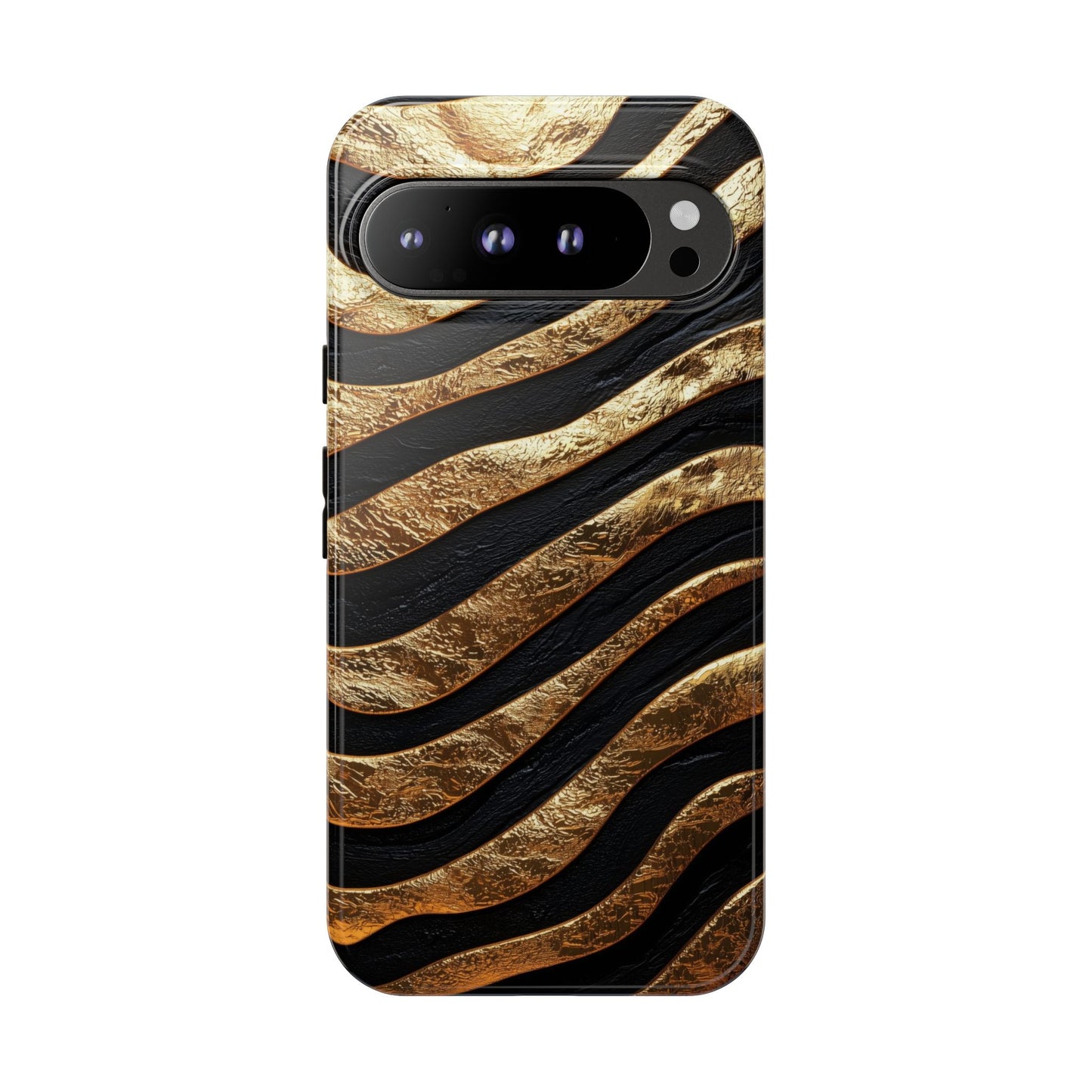 Luxury Black & Gold Zebra Stripes Phone Case for iPhone, Samsung & Google Pixel