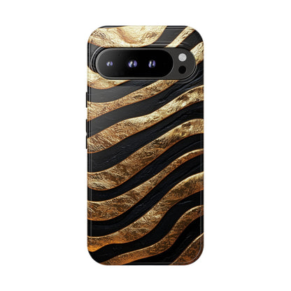 Luxury Black & Gold Zebra Stripes Phone Case for iPhone, Samsung & Google Pixel