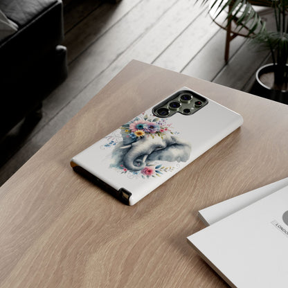 Floral Elephant Mobile Cover – Elegant Watercolor Art