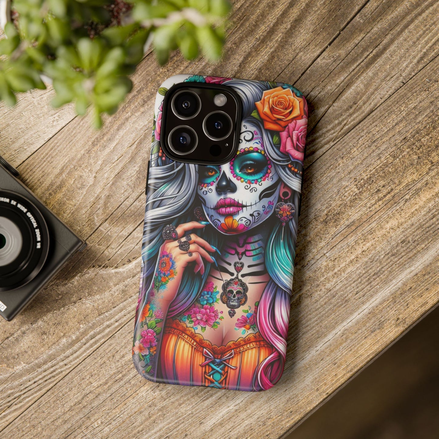Sugar Skull Goddess – Día de los Muertos Floral Queen Mobile Cover