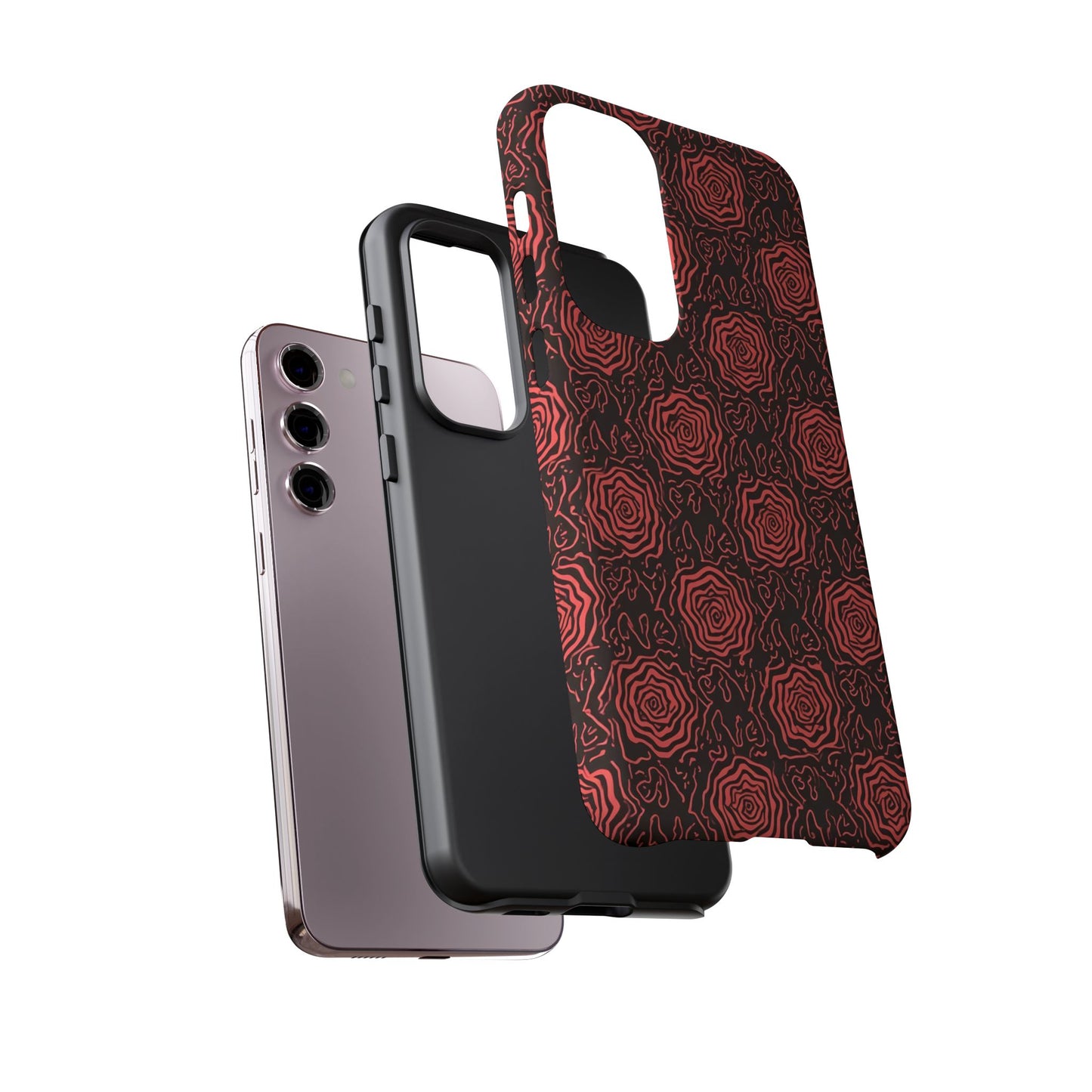 Red roses abstract geometric seamless pattern design