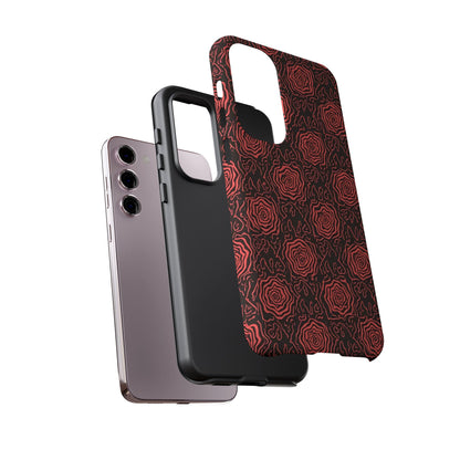Red roses abstract geometric seamless pattern design