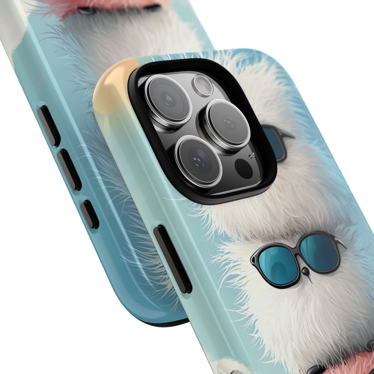 Fluffy Stack Anime Phone Case – Cute Kawaii Furry Creatures with Sunglasses, iPhone, Samsung & Google Pixel Case