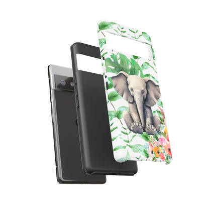 Cute Baby Elephant Mobile Cover – Floral & Tropical Aesthetic