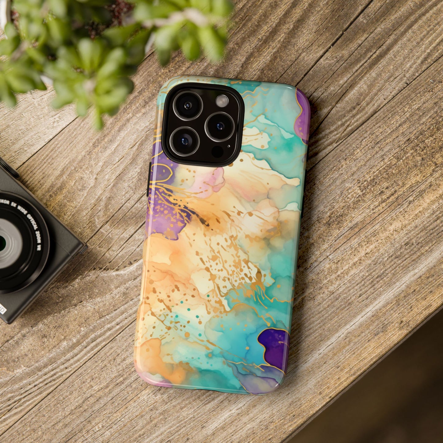 Golden Aura Abstract Watercolor Mobile Case