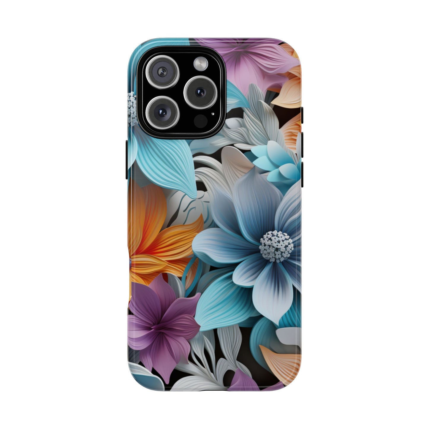 Elegant 3D Floral Bloom Mobile Case – Vivid & Artistic